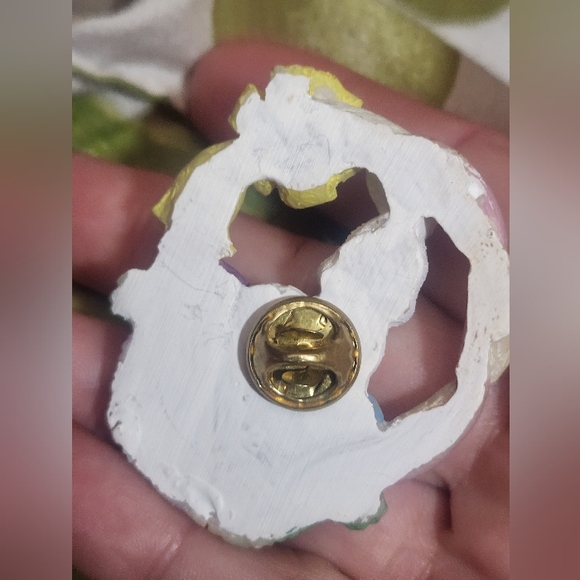 Bunny in Easter basket . Lapel Pin - Picture 6 of 6